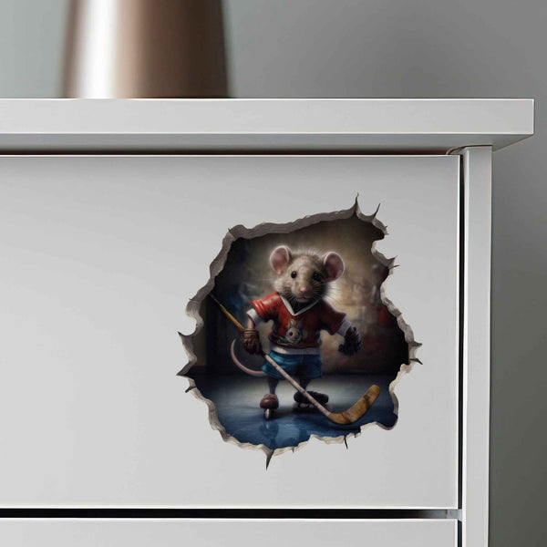 Hockey Mouse Hole Decal - My Wonderful Walls