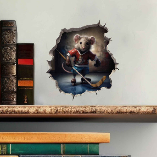 Hockey Mouse Hole Decal - My Wonderful Walls
