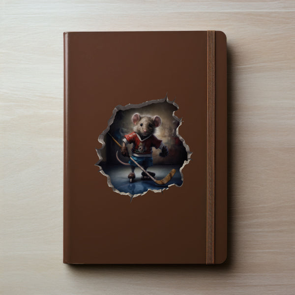 Hockey Mouse decal on notebook