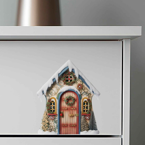 Holly Jolly Hideaway Fairy Door Decal - My Wonderful Walls