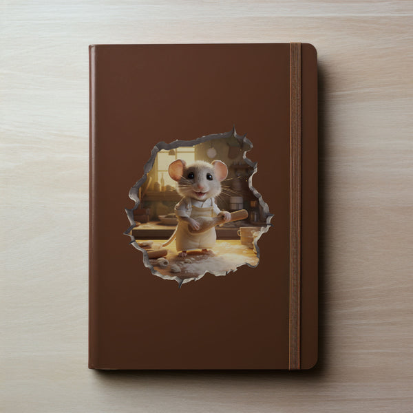Home Baker Mouse decal on notebook