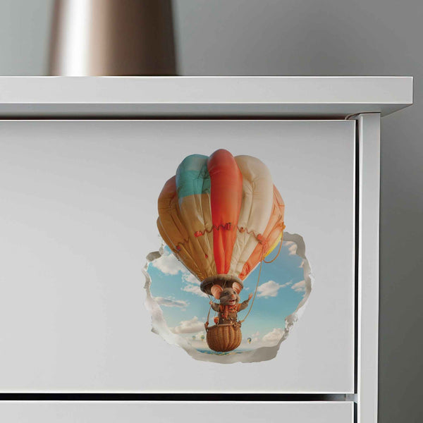 Hot Air Balloon Mouse Hole Decal - My Wonderful Walls