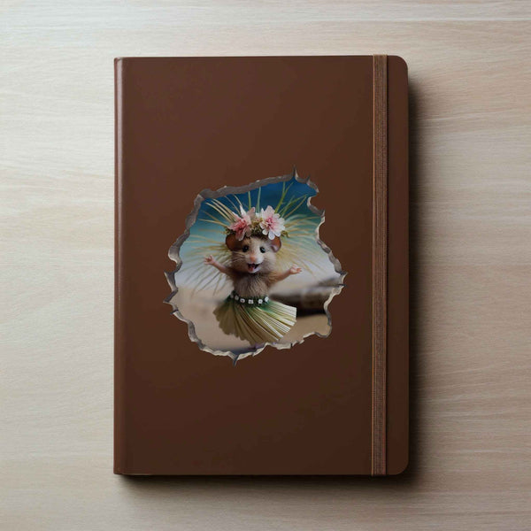Hula Mouse in Mouse Hole Decal - My Wonderful Walls