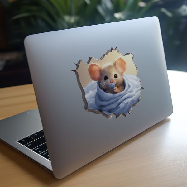 Baby Boy Mouse decal on laptop