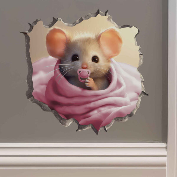 It's a Girl Mouse Hole Decal - My Wonderful Walls