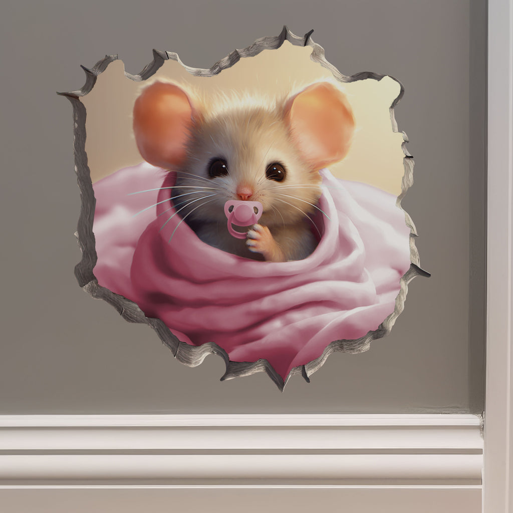 Baby Girl Mouse decal on wall