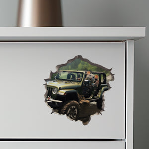 Jeep Wrangler Mouse decal on dresser