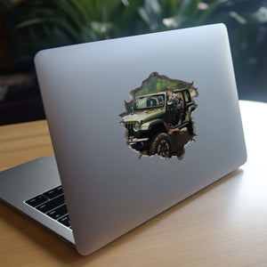 Jeep Wrangler Mouse decal on laptop