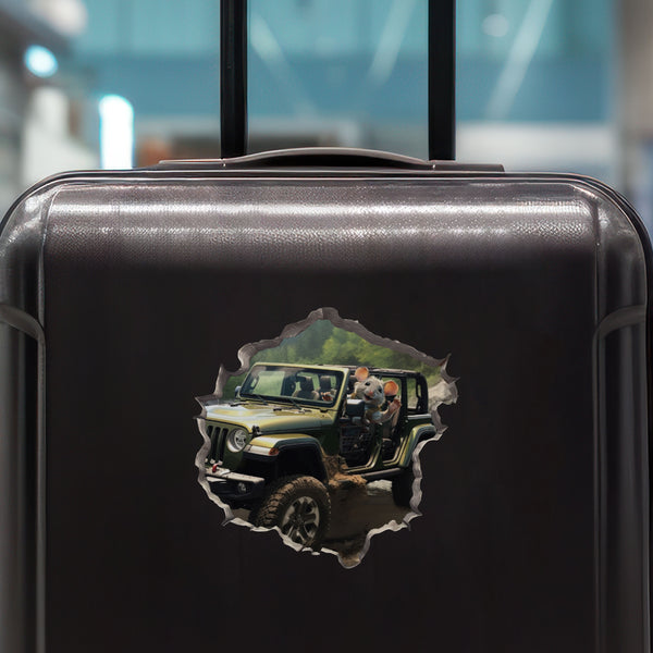 Jeep Wrangler Mouse decal on luggage