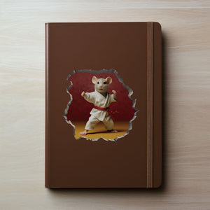 Karate Mouse decal on notebook