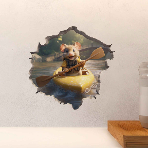 Kayaking Mouse Hole Decal - My Wonderful Walls