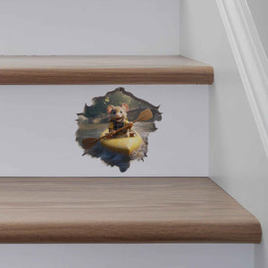 Kayaking Mouse Hole Decal - My Wonderful Walls