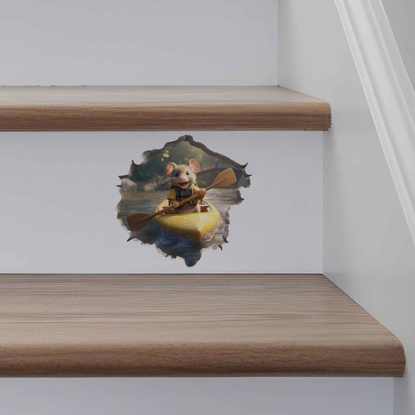 Kayaking Mouse Hole Decal - My Wonderful Walls
