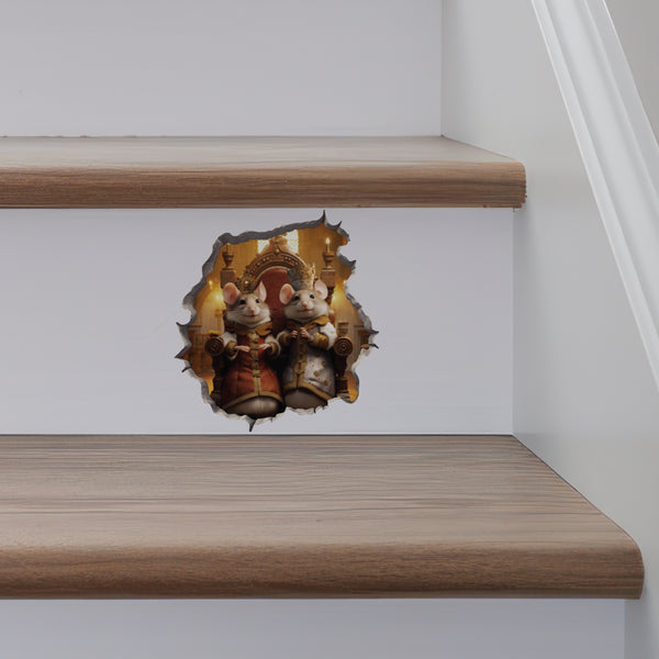 King and Queen Mice on stairs