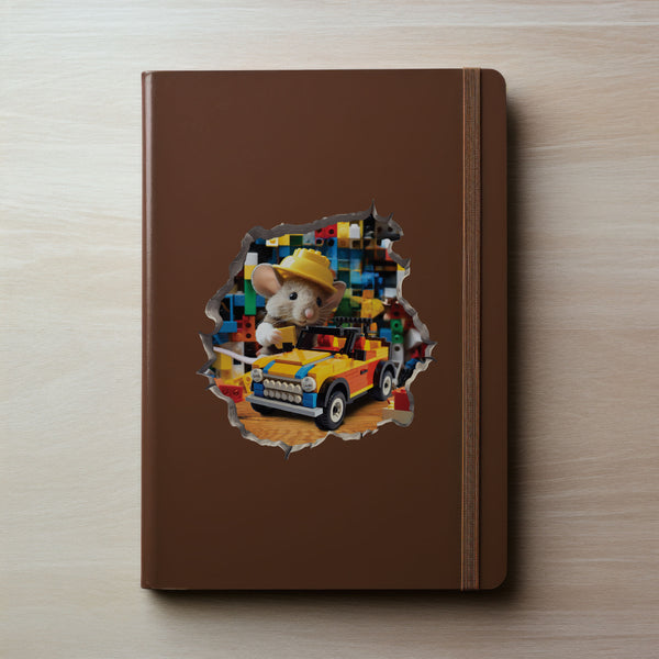 Building Block Mouse decal on notebook