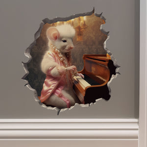Liberace Piano Mouse decal on wall