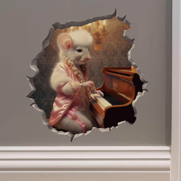 Liberace Piano Mouse decal on wall