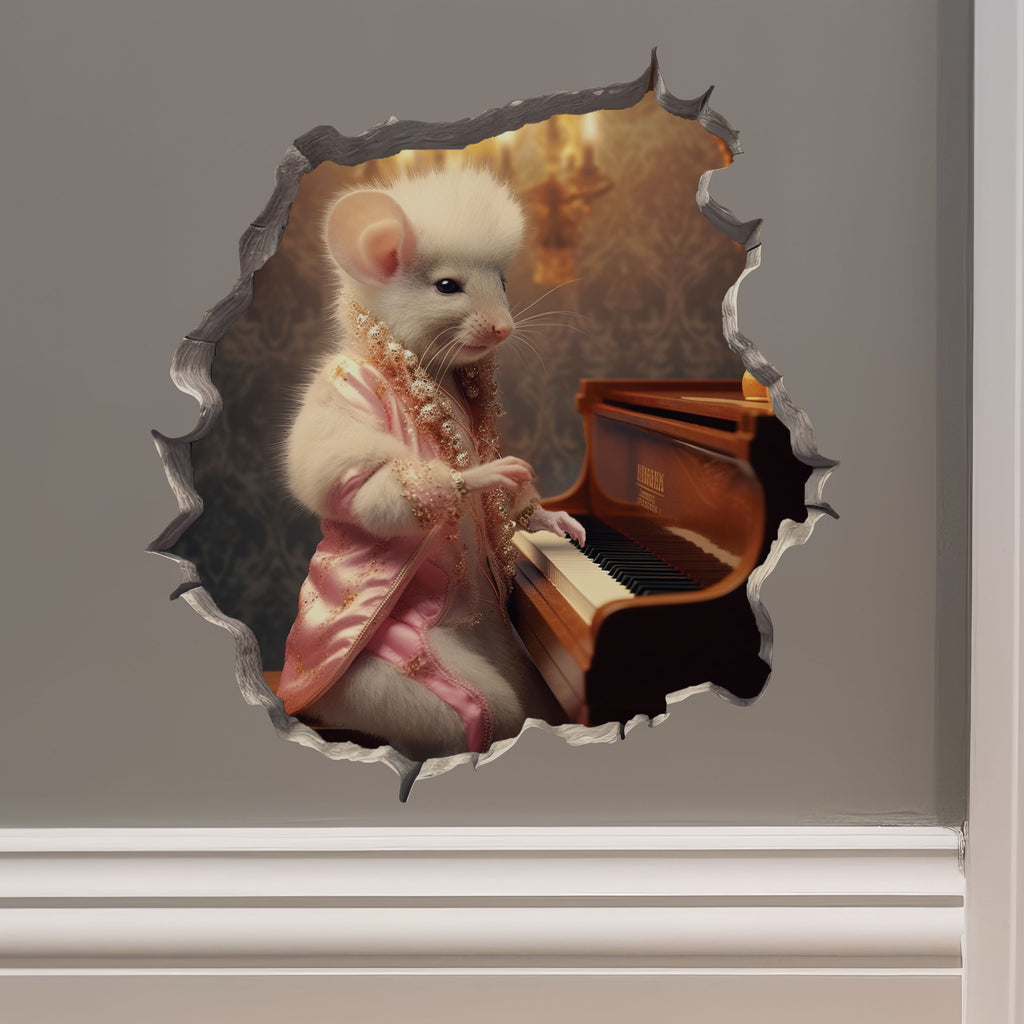 Liberace Piano Mouse decal on wall