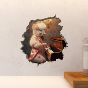 Liberace Piano Mouse decal above countertop