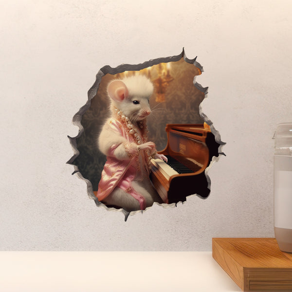 Liberace Piano Mouse decal above countertop