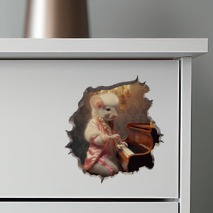 Liberace Piano Mouse decal on dresser