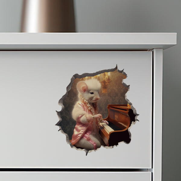 Liberace Piano Mouse decal on dresser