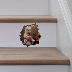 Liberace Piano Mouse decal on stairs