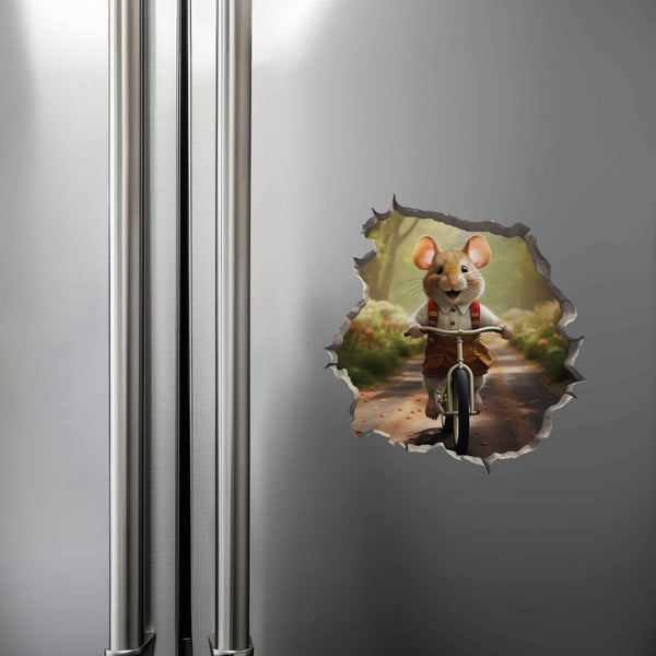 Little Biker Boy Mouse Hole Decal - My Wonderful Walls