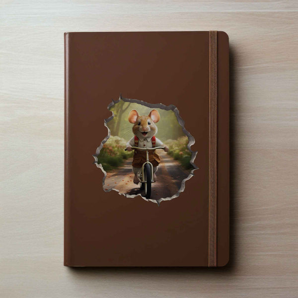 Little Biker Boy Mouse Hole Decal - My Wonderful Walls