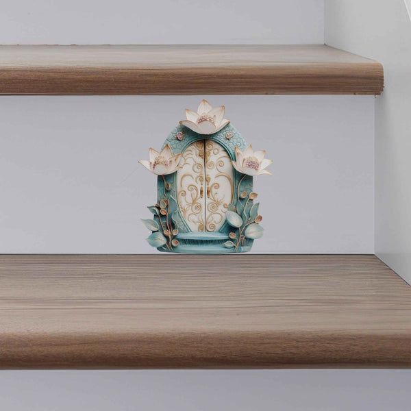Lotus Bloom Fairy Door Decal - My Wonderful Walls