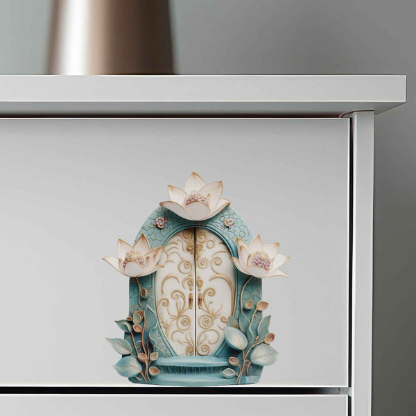 Lotus Bloom Fairy Door Decal - My Wonderful Walls