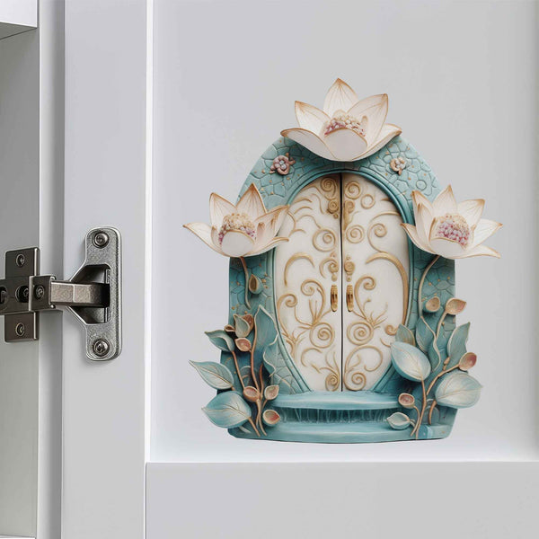 Lotus Bloom Fairy Door Decal - My Wonderful Walls