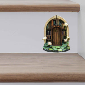 Lotus Bookshelf Fairy Door Decal - My Wonderful Walls