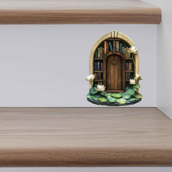 Lotus Bookshelf Fairy Door Decal - My Wonderful Walls