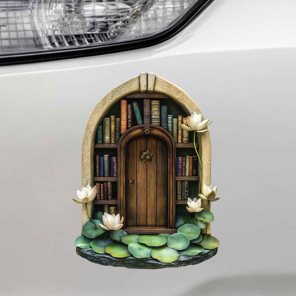 Lotus Bookshelf Fairy Door Decal - My Wonderful Walls