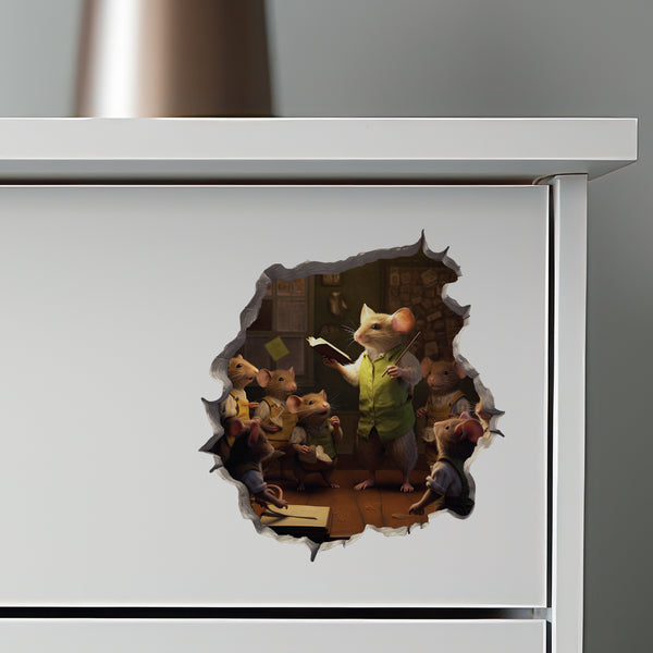 Male Teacher Mouse decal on dresser