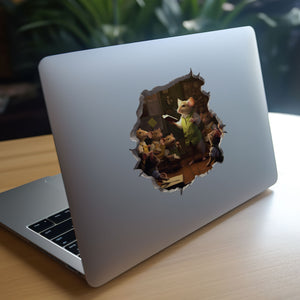 Male Teacher Mouse decal on laptop