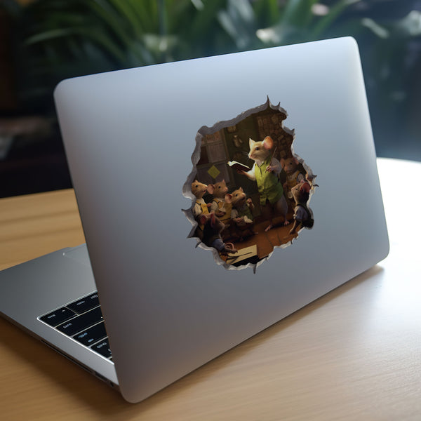Male Teacher Mouse decal on laptop