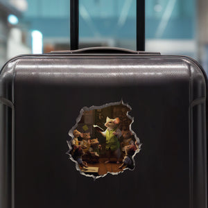 Male Teacher Mouse decal on luggage