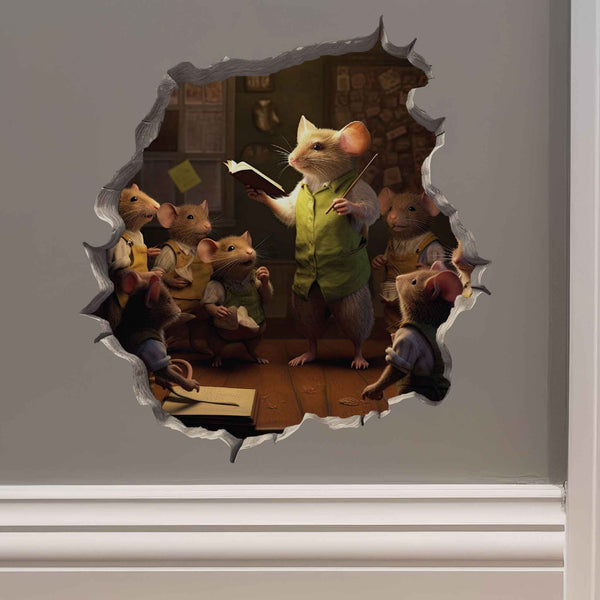 Male Teacher Mouse Hole Decal