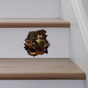 Male Teacher Mouse decal on stairs