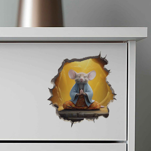 Meditating Mouse Hole Decal - My Wonderful Walls
