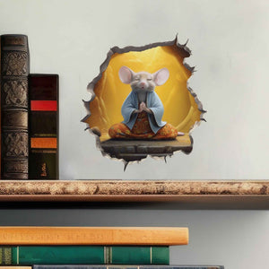 Meditating Mouse Hole Decal - My Wonderful Walls