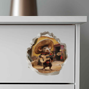Mexican Mariachi Mouse Hole Decal - My Wonderful Walls