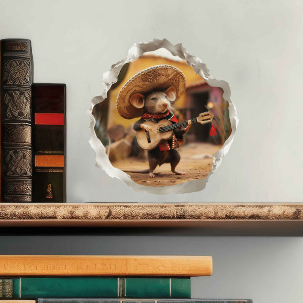 Mexican Mariachi Mouse Hole Decal - My Wonderful Walls