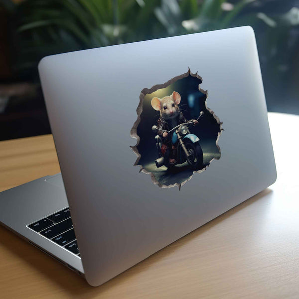Motorcycle Mouse Hole Decal - My Wonderful Walls