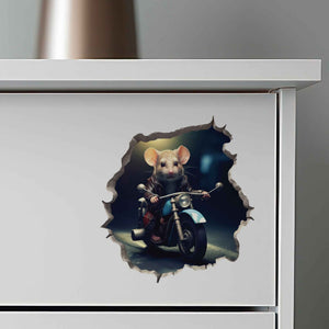 Motorcycle Mouse Hole Decal - My Wonderful Walls