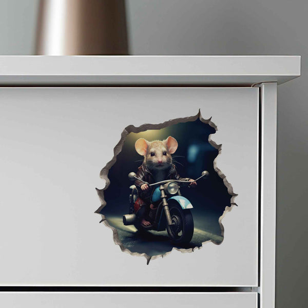 Motorcycle Mouse Hole Decal - My Wonderful Walls
