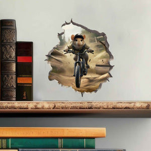 Mountain Biking Mouse Hole Decal - My Wonderful Walls