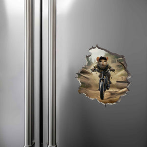 Mountain Biking Mouse Hole Decal - My Wonderful Walls